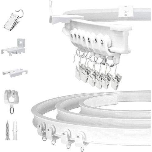 Bastone per tende - LECOO - 3 metri - Flessibile - Robusto - Bianco