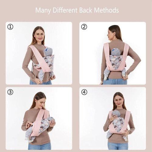 Marsupio porta-bebè per neonati (3,6-20,4 kg), rosa 1