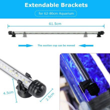 Illuminazione per acquario - LED - 58 cm - Impermeabile IP68 - 10 livelli di luminosità - RGB blu e bianco