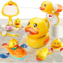 Giocattoli da bagno per bambini – 9 giocattoli da bagno per neonati – Paperella di gomma a carica – Colori vivaci