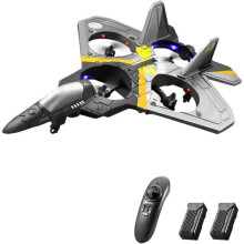 Aeroplano telecomandato V17 – Pronto al volo – Sensore di gravità – 4 motori – Blu – Età 8+