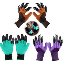 Guanti da giardino con artigli – Garden Genie – 3 paia – Verde/Viola/Marrone – Adulti – Unisex