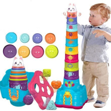 Cubi impilabili - HONTTOR - Giocattoli Montessori per bambini - 8 tazze colorate a forma di animali