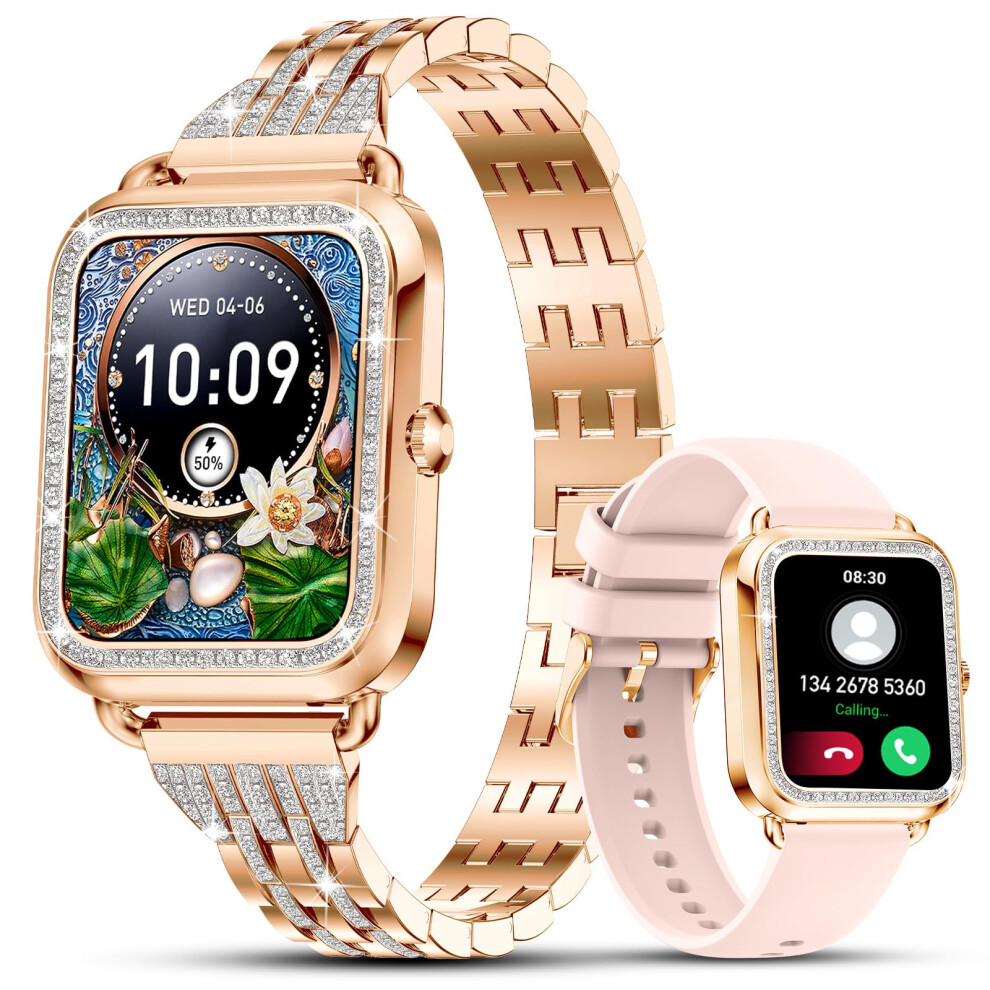 Smart Watches For Women With Diamonds (Answer/Make Call), 1.57'' Bluetooth Smartwatch For Android Ios Phones 940534622333