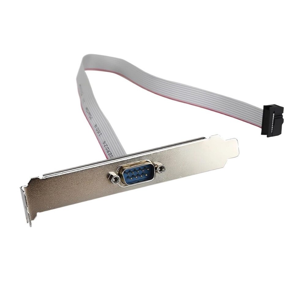 1Pc Motherboard 9Pin Female To Rs232 Db9 Pin Com Port Ribbon Serial Cable Connector Bracket With Cable 940534623361