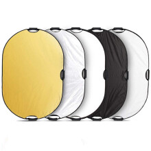 5-in-1 Oval Reflector with Handle for Photography Photo Studio Lighting & Outdoor Lighting (32 x 48 Inch)