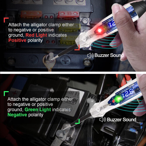Upgraded Automotive Buzzer Test Light 4-60V DC Digital LED Circuit Tester 1