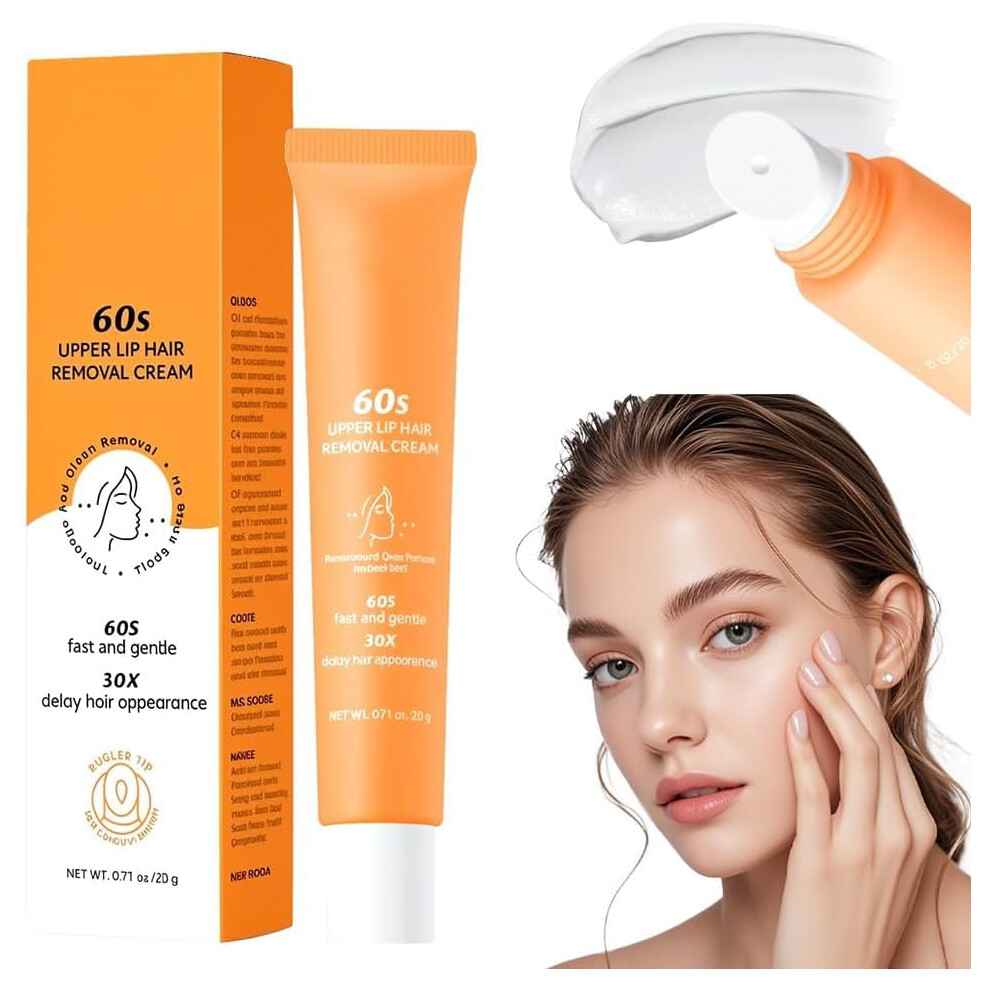 Gogerstar Cream 2Pcs Facial Hair Removal For Women, Gentle & Painless Upper Lip & Face Hair Remover, Depilatory For Smooth Skin, Delays Regrowth