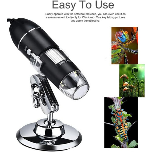 Microscope 1600X 3 in 1 8 LED Handheld Digital Microscope, with Stand 2