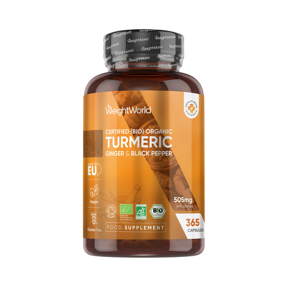 New Weightworld Turmeric & Pepper Capsules | 365 Vegan & Gluten-Free Tablets Black