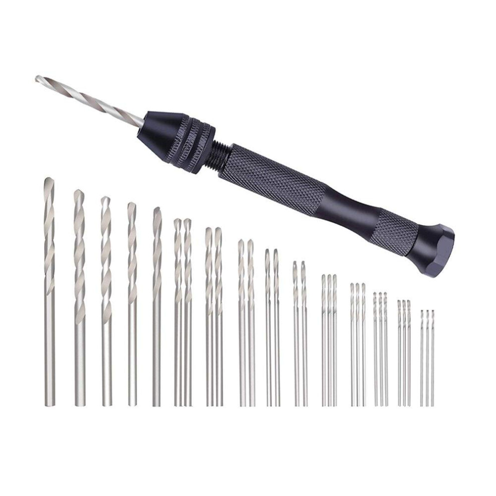 Metal Twist Drill Hand Drill Bits Set 31Pcs Hand Drill Set Precision Pin Vise Micro Twist Drill Bits 820064723208
