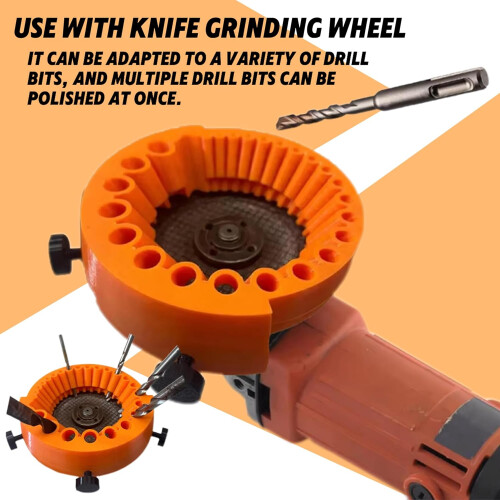 Multipurpose Drill Bit Sharpener  125mm Angle Grinder Attachment for 213mm Drill Bits(Orange with gloves) 1