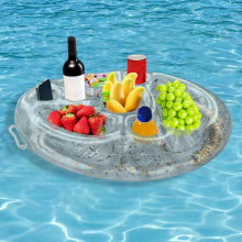 (Nero) Portabevande galleggiante per piscina, accessori per vasca idromassaggio per feste per adulti, vassoio galleggiante per cibo e bevand