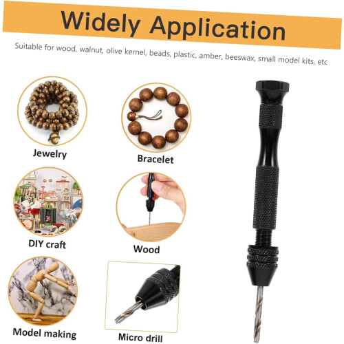 2 Sets Pin Vise Hand Drill Bits Set Hand Drill Tool Manual Work Diy Tool for Small Projects 1