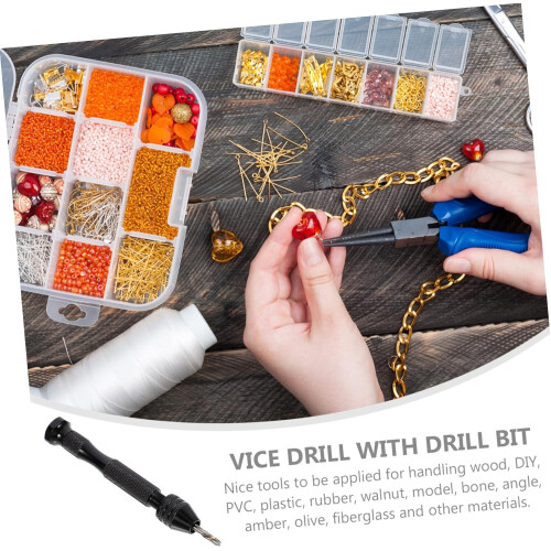 2 Sets Pin Vise Hand Drill Bits Set Hand Drill Tool Manual Work Diy Tool for Small Projects 2
