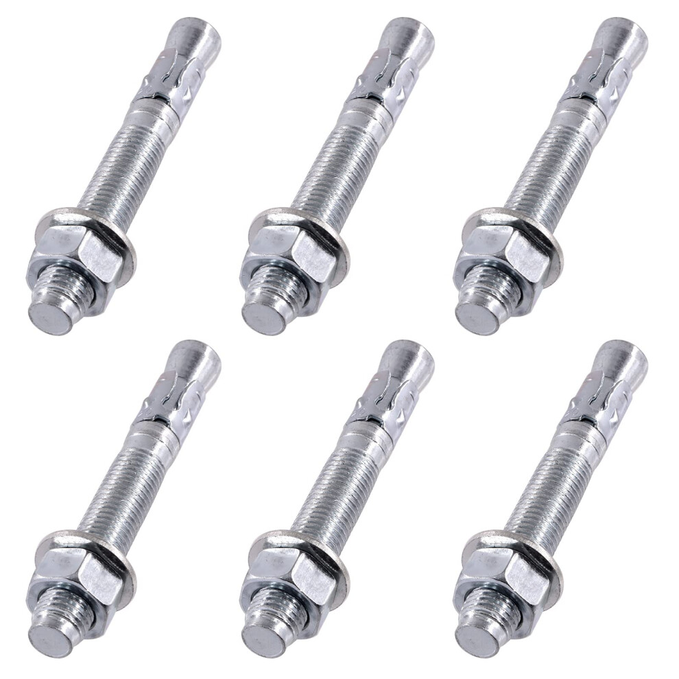 6Pcs 3/4' X 6' Wedge Anchors Zinc Plated Fastener For Concrete 940534624078