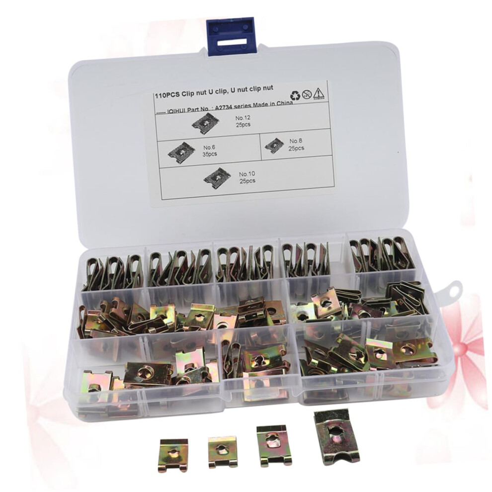 Motorcycle Fairing Clips 110pcs u Clips Nut for Panel No.6/8/10/12 Manganese Steel u Nut Fasteners Spire u Clip Easy Installati-image-OPC-PHXNFNC-NEW