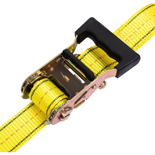 (R) 4PC 11/2' x 15 ft Ratchet Cargo Tie Down Straps 3000lbs Dual JHooks (Yellow) 1