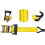 (R) 4PC 11/2' x 15 ft Ratchet Cargo Tie Down Straps 3000lbs Dual JHooks (Yellow) 4