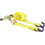 (R) 4PC 11/2' x 15 ft Ratchet Cargo Tie Down Straps 3000lbs Dual JHooks (Yellow) 3