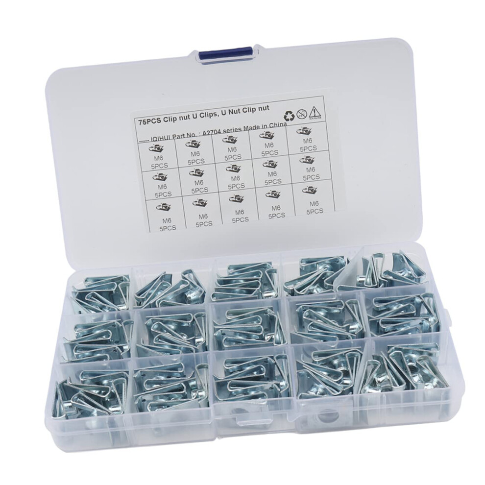 Complete 75Pcs U Clip Nut Set For Motorcycle Fairing Size Manganese Steel U Nut Fasteners 940534625174