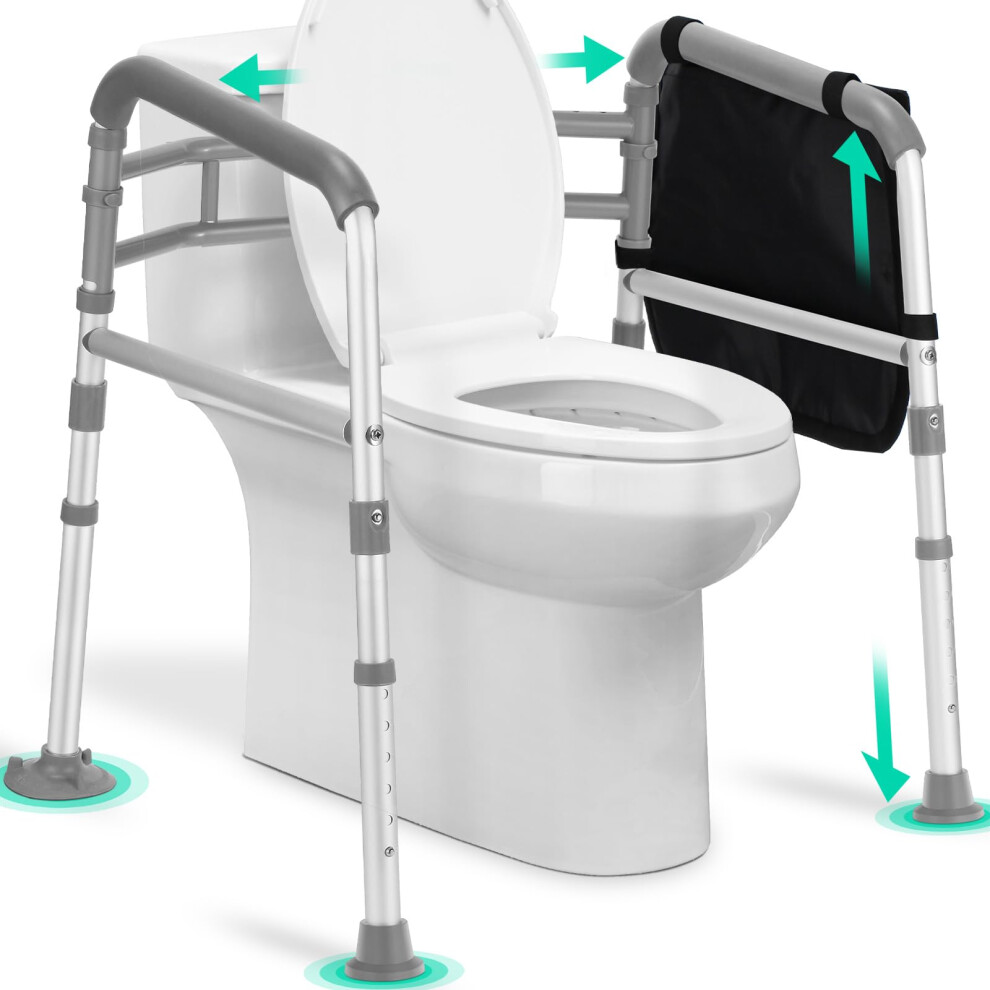 FSA/HSA Eligible Toilet Safety Rails for Seniors, Adjustable Height & Width with Handles