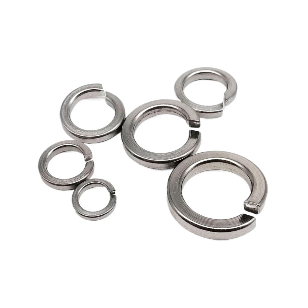 Gb93 A4-70 316 Stainless Steel Spring Split Lock Washer Elastic Gasket M1.6 M2 M2.5 M3 M4 M5 M6 M8 M10 M12 M14 M16(M4 50Pcs) 940534625440