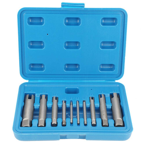 Tap Extractor Steel Broken Head Taps Stripped Screw Remover Set 10 Pcs