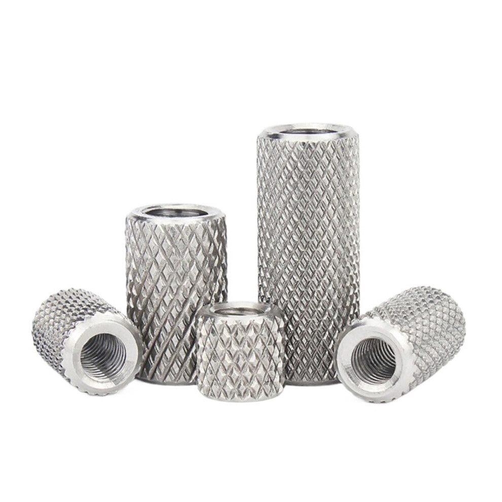 2/ 5Pcs Round Knurled Coupling Nut M3 M4 M5 M6 M8 M10 M16 Stainless Steel Long Extenion Thumb Tighten Nuts(D12xm8x30 5Pcs) 820064725349