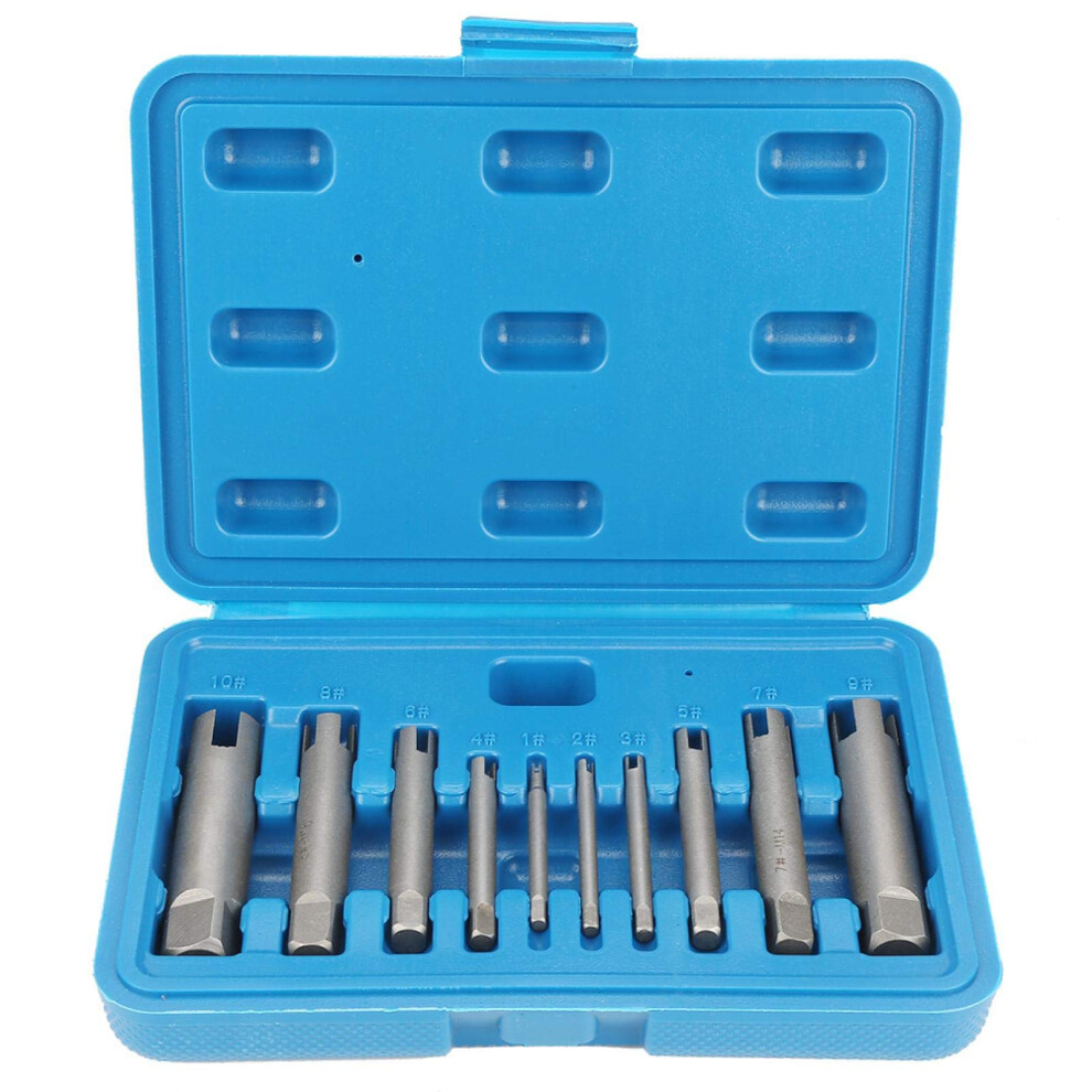 High Speed Steel Tap Extractor Set Broken Head Taps Remover Stripped Removing Stripped Rusted Broken Corroded Screws Bolts(10Pcs) 820064725592