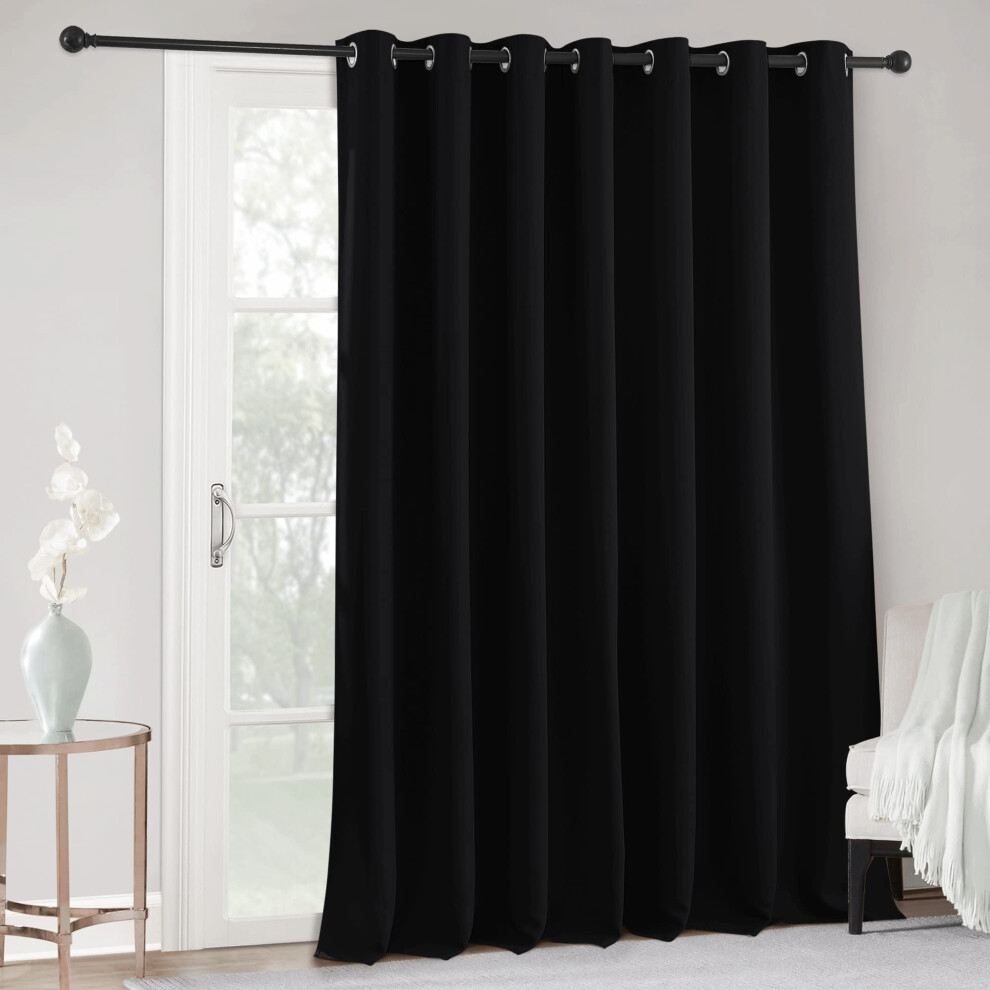 Extra Wide Curta Blackout - Privacy Backdrop Curta & Drapes for Sliding Glass Door, Black-image-OPC-PHXNJSP-NEW