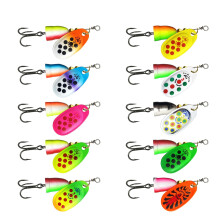 10Pcs Fishing Lure Spinnerbait Hard Baits Trout Spinner Baits Set with Treble Hook Freshwater Saltwater Fishing Tackle
