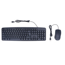 Wired Keyboard Mouse Combo, Ergonomic and Arc Angle Design 113 Keys Wired Keyboard 1000DPI Wired Mouse for Desktop Laptop