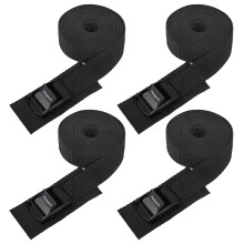 Lashing Straps with Buckles Adjustable Cam Buckle Tie Down Cinch Strap for Packing Black 4 Pack