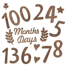 1 Set Month Plate Wooden Baby Photo Props Baby Milestone Birth Blocks born Ornaments