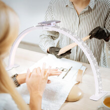 31.5 in Large Half Moon Desk LED Light, Easily Detachable  Assemblable, with Mobile Phone Holder