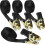 4 Pack 20 Ft x 1 Inch Endless Ratchet Tie Down Straps, Black Polyester, 1760 Lb Break Strength 1