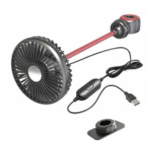 DualHead Car Fan with Flexible Hose and LED Light 3Speed USB Fan, 360 Rotatable Cooling for Backseat, SUV, RV, Office, and Home(B)