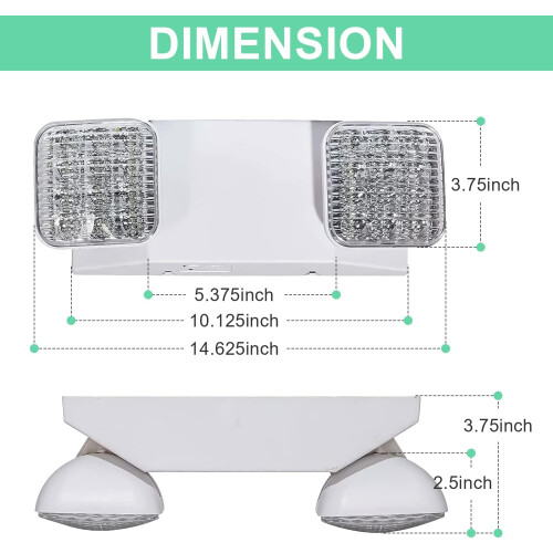 LED Emergency Exit Lighting Fixtures with 90 Minutes Long Backup Batteries, US Standard 1