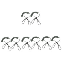 Sets Retractable Coiled Tether Carabiner Stretchy Fishing Lanyard for Boating Pcs