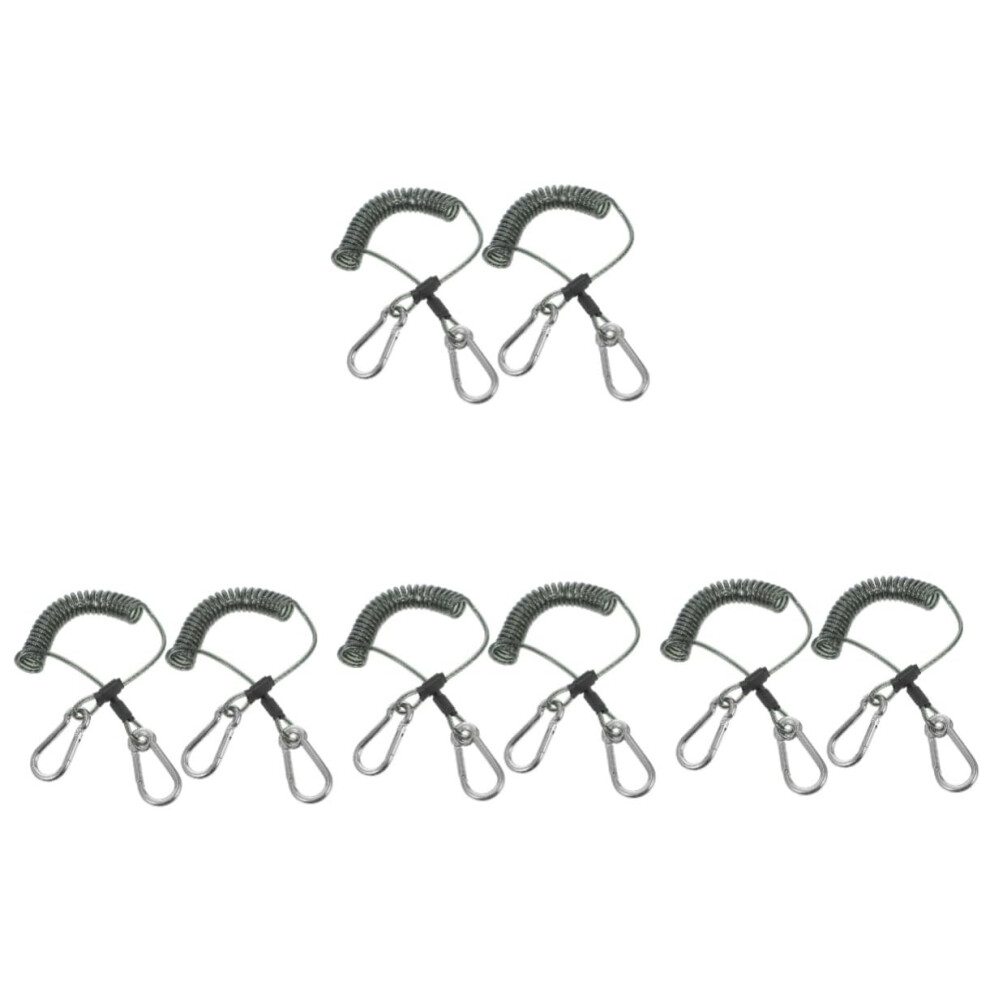 Sets Retractable Coiled Tether Carabiner Stretchy Fishing Lanyard for Boating Pcs-image-OPC-PHXNM5B-NEW