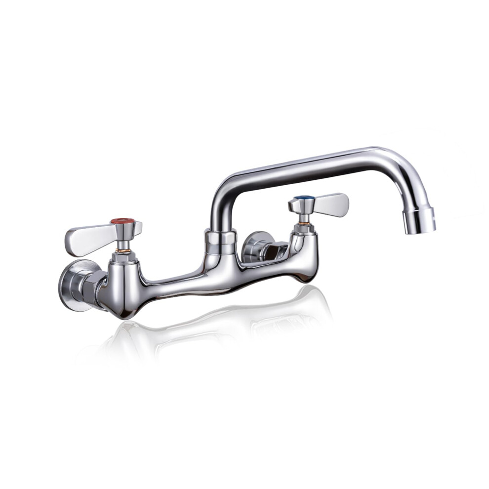 [Ca. Available] Leak-Free Commercial Sink Faucet 8' Center 8' Spread Spout, Wall Mount 940534630765