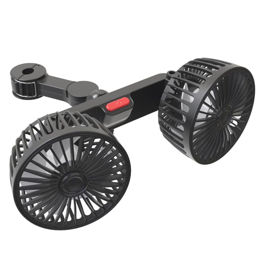 Car Cooling Fan,Car Seatback Cooling Fan Usb Charging Dual Head 360 Degree Rotation 820064729941