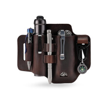 ST2 Leather Multitool Sheath, EDC Leather Belt Organizer for Leatherman Tools