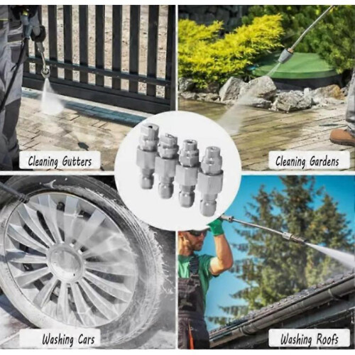 4 Way Nozzle Tip 1/4" Quick Connect, 4 Way Spray Modes Pressure Washer Nozzle 1