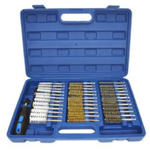 38pc Industrial Wire Brush Set Brushes Long Reach Round Tube Automotive Steel