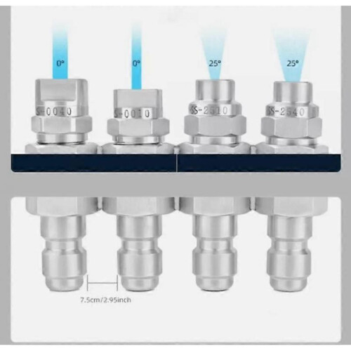 4 Way Nozzle Tip 1/4" Quick Connect, 4 Way Spray Modes Pressure Washer Nozzle 2