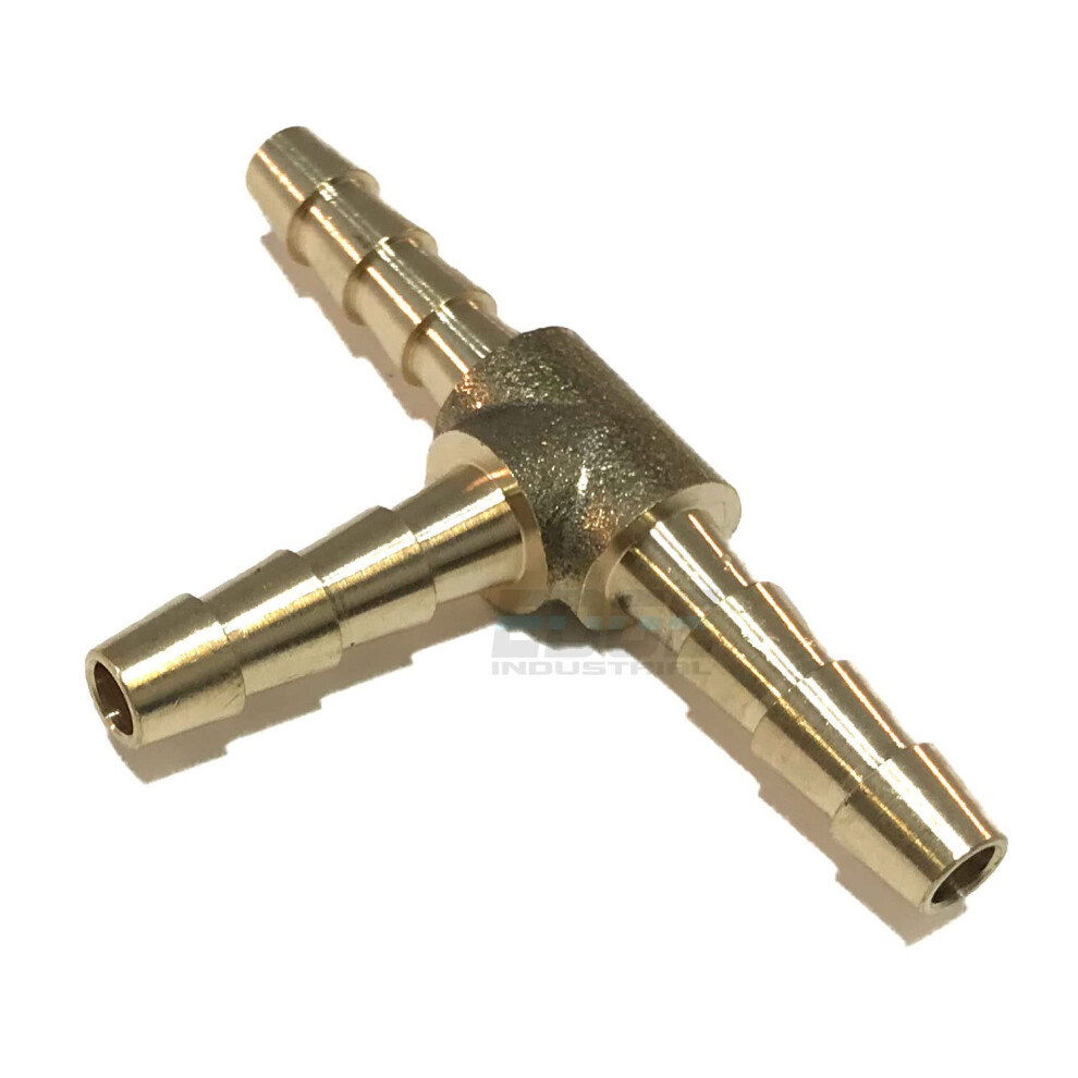 3/16 Hose Barb Tee Brass Pipe 3 Way T Fitting Thread Gas Fuel Water Air 820064731005