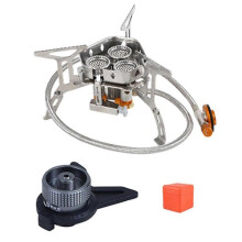 3 Heads Gas Stove Tourist Camping Burners 5800W Folding Backpacking Furnace Outdoor Hiking Picnic B