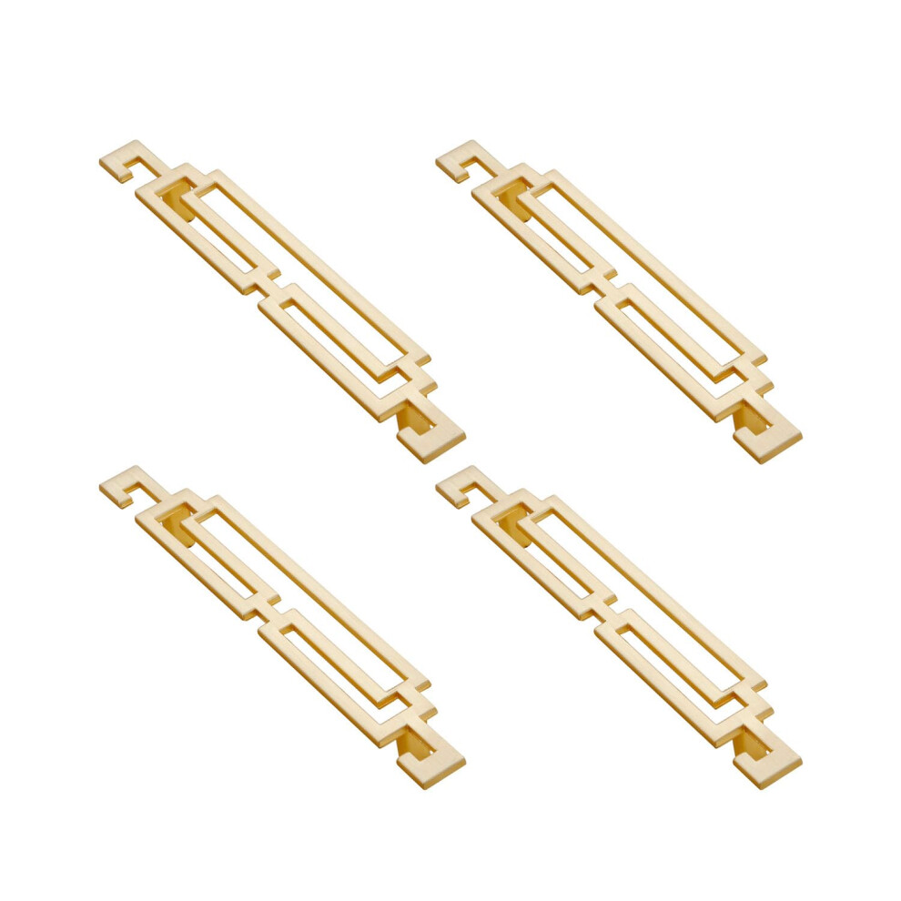 4Pack Art Deco Drawer Pulls Chinese Hollow Gold Handle Cabinet Handles Zinc Alloy Hardware (Hole Spacing: 128Mm) 820064731357